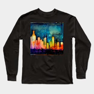 Apothecary Alcohol Ink Bar Skyline Long Sleeve T-Shirt